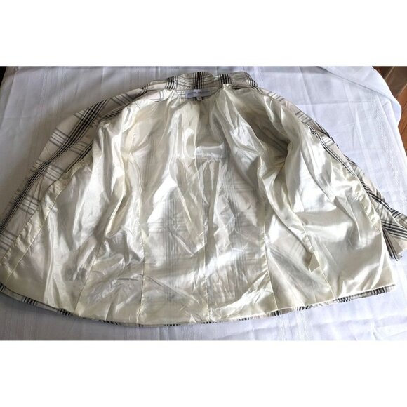 Vintage 90s DONNA DEGNAN Cream & Gray Plaid Windbreaker Blazer Size 10 - Picture 10 of 11